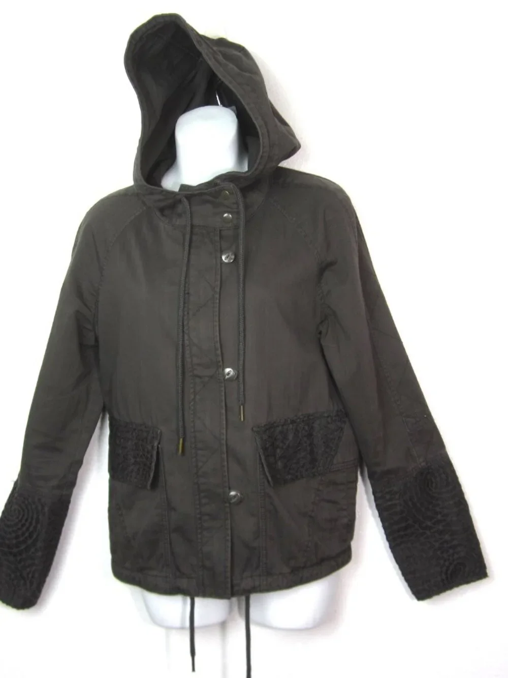 Anthropologie Sz S Hei Hei Faroe Cropped Anorak Utility Jacket Gray Brown